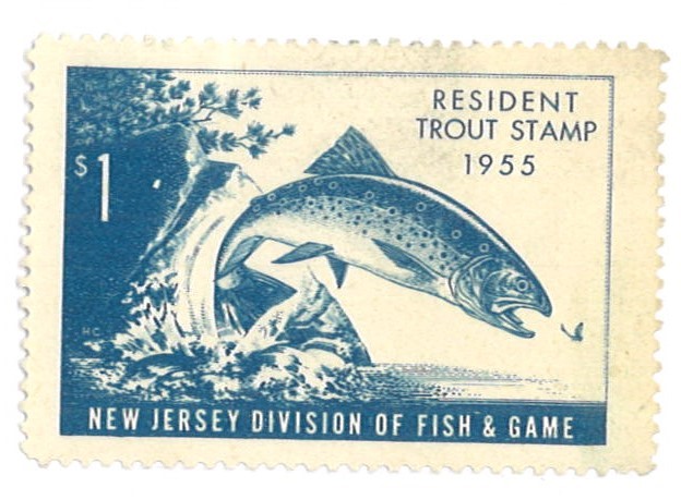 (image for) 1955 New Jersey Resident Trout Stamp